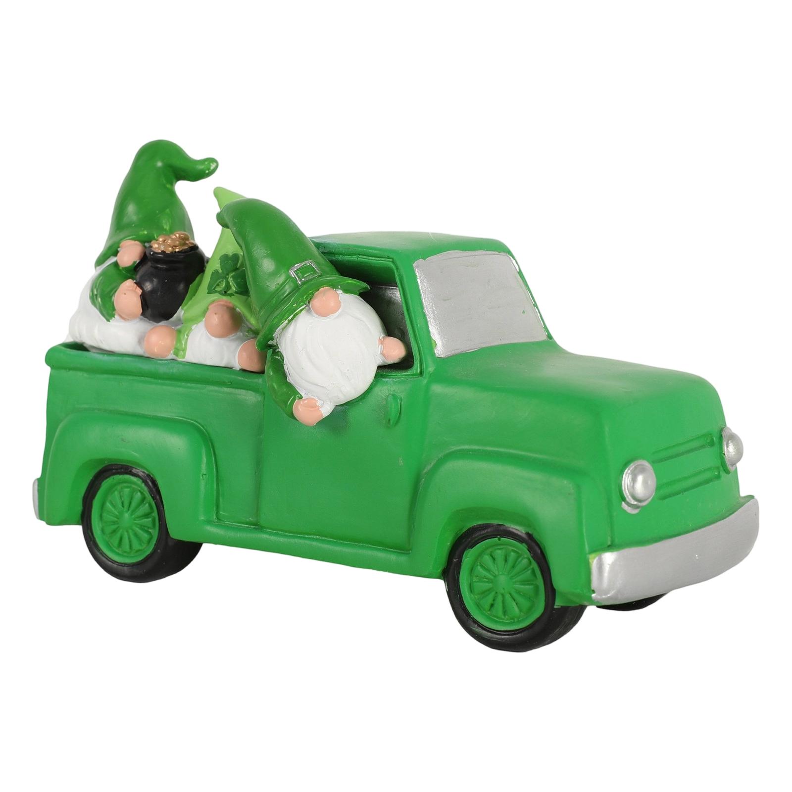 

Irish Festival Truck Series Dwarf Elderly Driver Desktop Decoration Resin Crafts Atmosphere Ornament One Size зелений