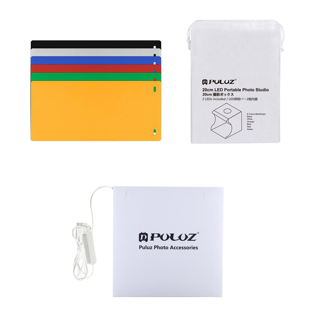 PULUZ Mini Klapp Leuchtkasten Fotografie Foto Studio LEDs Panel Licht Softbox Foto Hintergrund Kit
