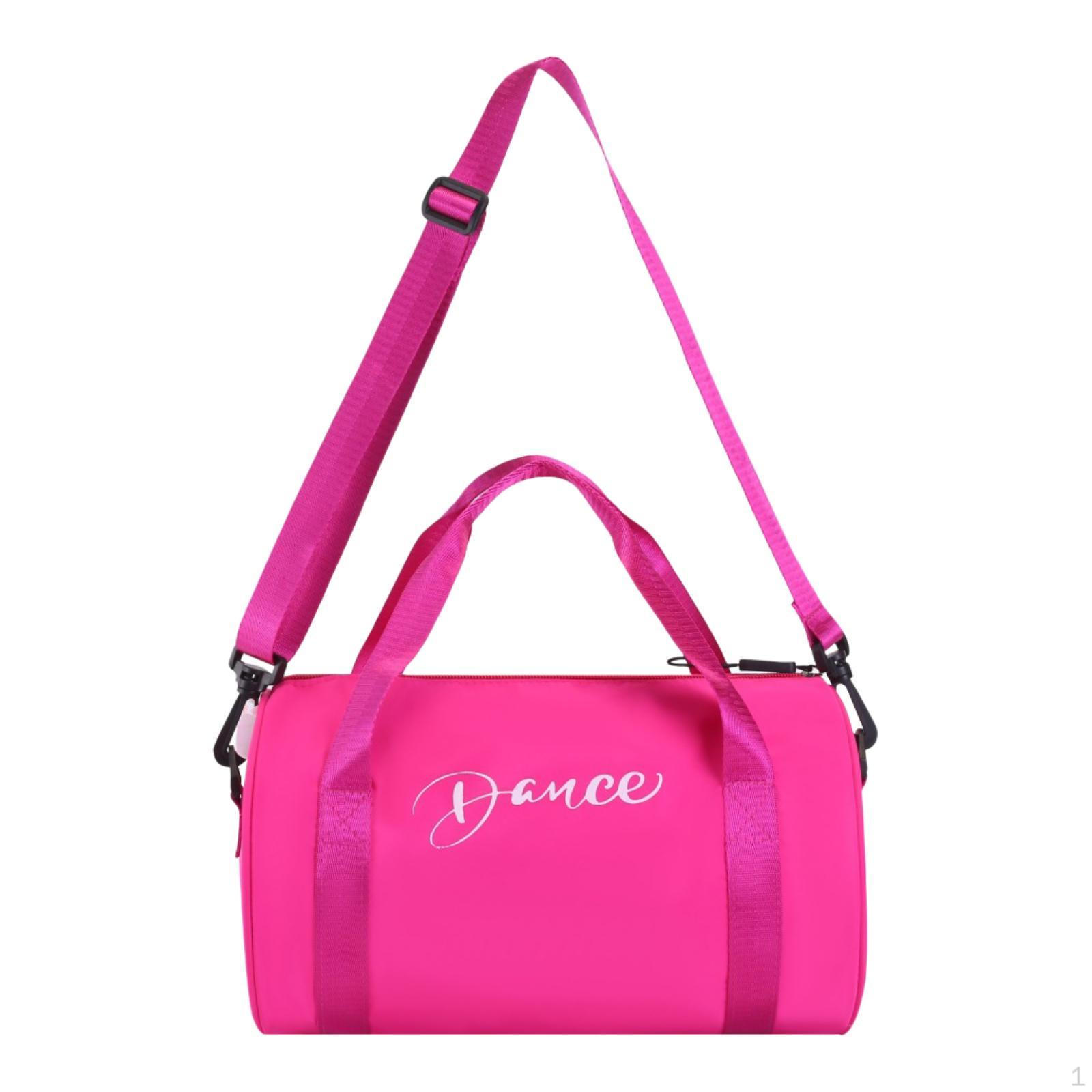 

Танцевальная сумка для девочек с ремнем, дорожная, для спортзала, для выходных, для гимнастики ярко-розовый