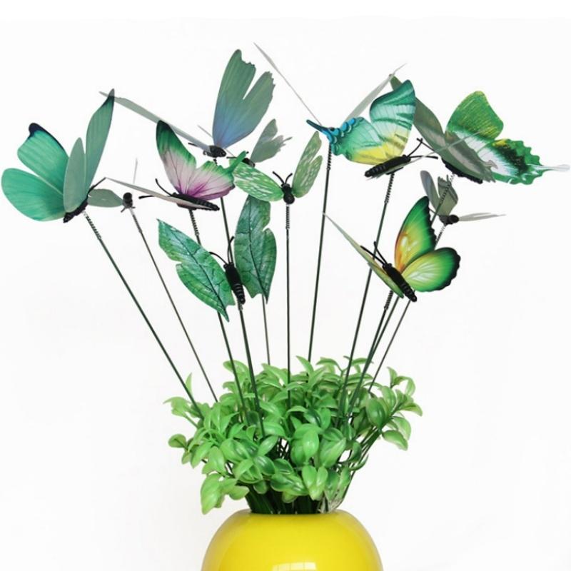 12X Lifelike 3D Butterfly Stakes for Flower Pot Indoor Outdoor Yard Garden Decor