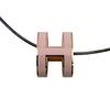 Hermes Pop H Dragee Metal Pop Ash Necklace Pink Metal Used