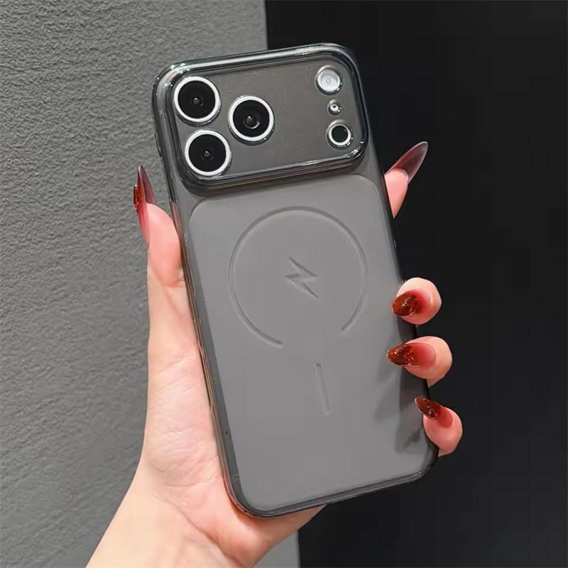 

Luxury Ultra Slim Matte Transparent TPU Case For iPhone 17 Air 16 15 14 13 12 11 Pro Max Plus XR X XSmax Soft Simple Large Window Cover iPhone XS чорний