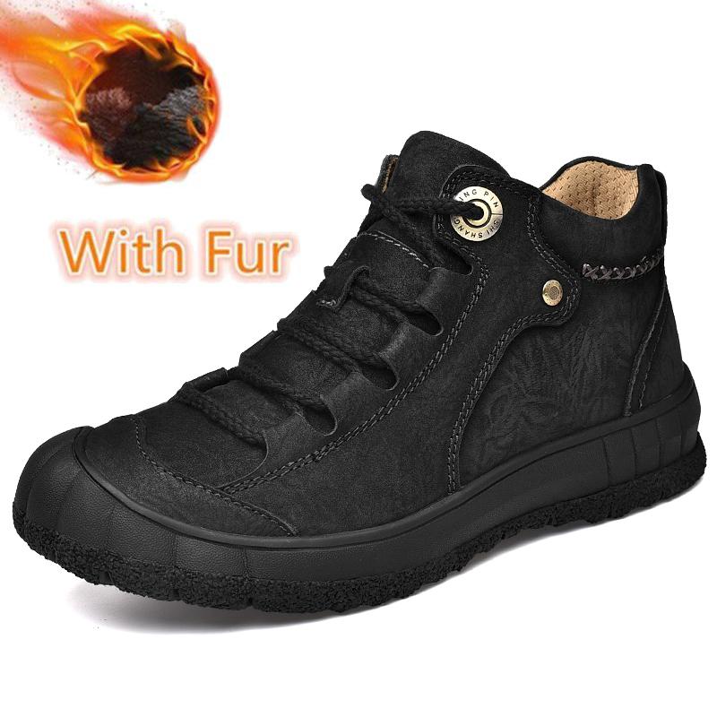 Модные новые мужские ботинки для ходьбы на открытом воздухе из натуральной кожи — фото 9