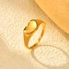 Stainless Steel Heart Rings For Women, Gold Plated Signet Pinky Ring Non-tarnish Jewelry