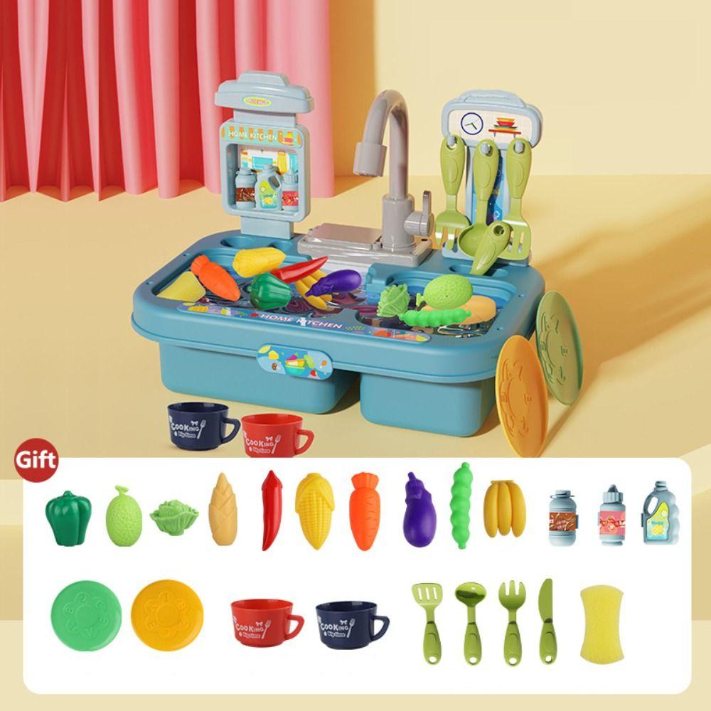 Play House Children s Dishwasher Toys Electric Mini Kitchen Set New Simulation Kitchen Toys Blue