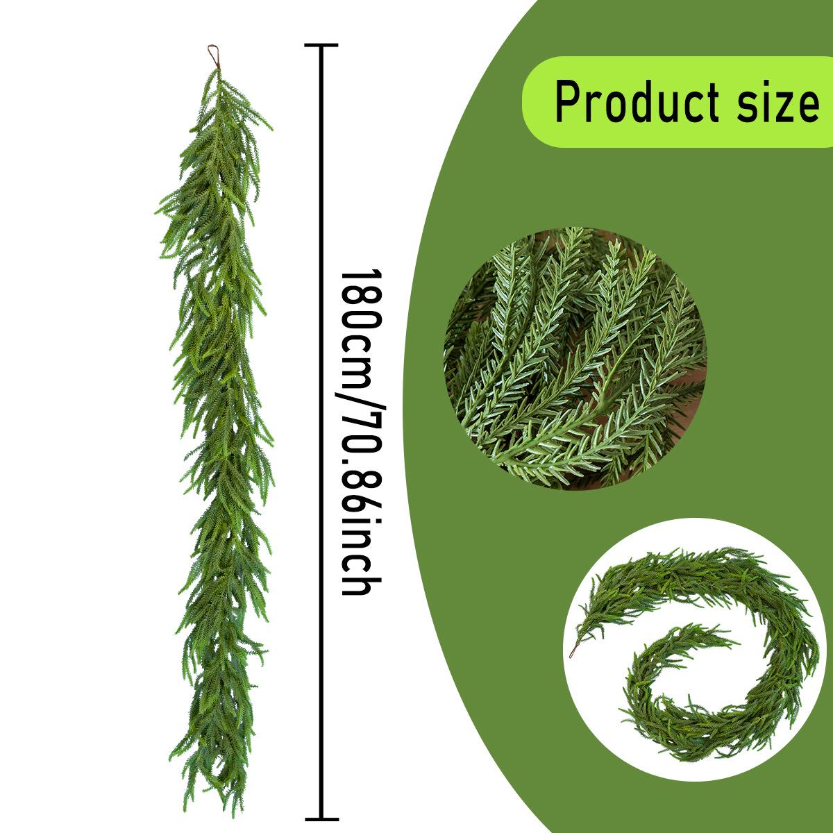 1.8m Artificial Norfolk Pine & Cypress Rattan Christmas Decoration