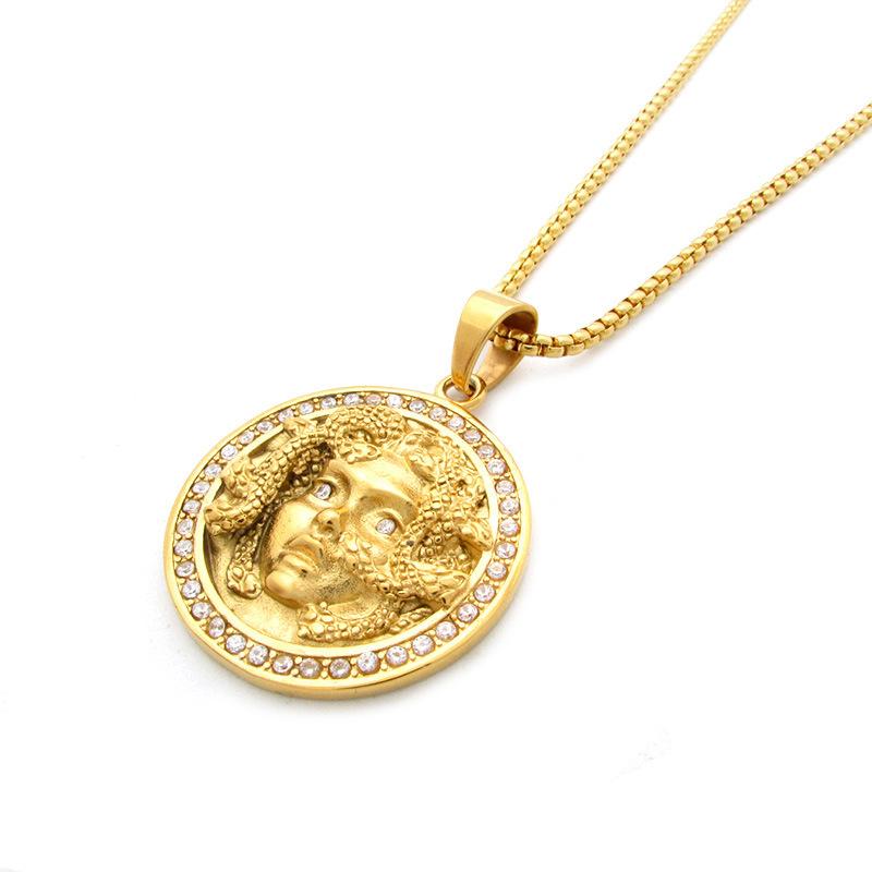 Material ecologic cu vânzare fierbinte Pandantiv diamant Medusa Fata Șarpe Mitologie Greacă Retro