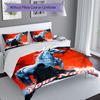 3PC Custom Name Rider White Horse Bedding Set Duvet Cover Closure Includes 1 Duvet Cover & 2 Pillowcases for Bedroom