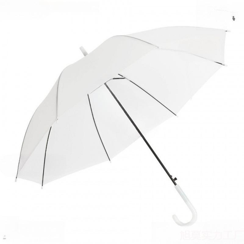 Long-Handed Transparent Umbrella with UV Protection for Women & Kids