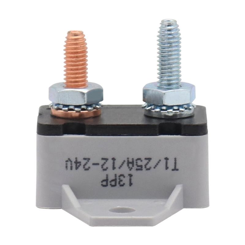 2Pcs 25A Circuit Breaker Auto Reset Function Red Sheath Design Fixed Mounting Wing for 6-28V Voltages Ranges Systems