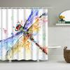 Animals Birds Owl Butterfly Flamingo Shower Curtains Bathroom Curtain Frabic Waterproof Polyester Bathroom Curtain with Hooks