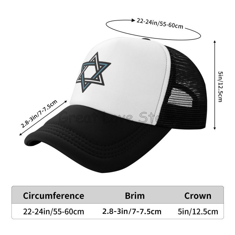 Davidster Print Mesh Baseballpetten Zomer Mode Ademende Snapback Petten Zonbescherming Petten Verstelbare Snapback Pet