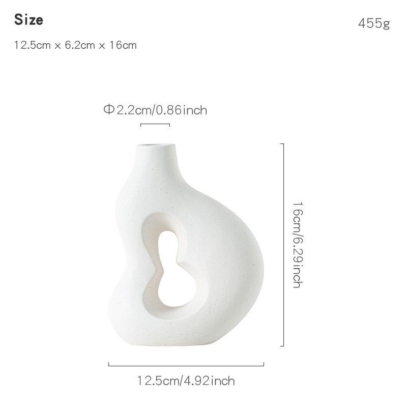 Nordic Simple Irregular White Shape Ceramic Vase Creative Home Dining Table Living Room Bedroom Dry Flower Decor Accessories 1Pc