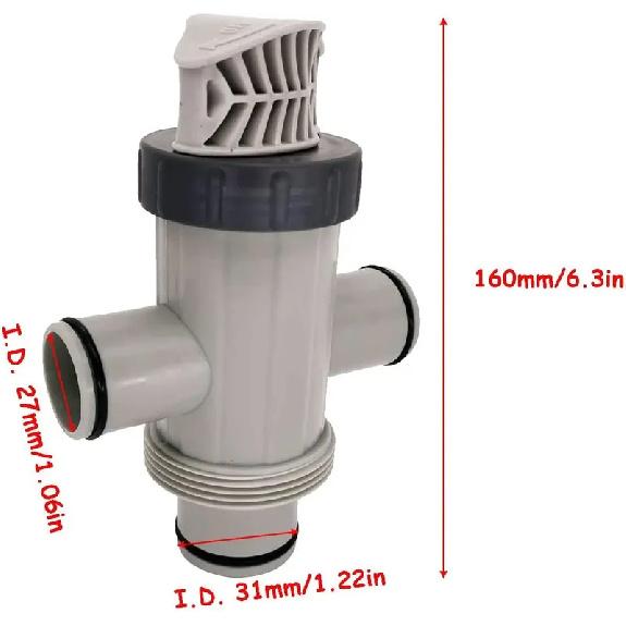 2 PCS 11872 Dual Split Hose Plunger Valve Hose Connector Compatible with Electric Manual Pool Pump and Above Ground Pool