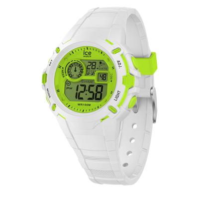 Authorized Distributor [ICE-WATCH] Ice-Watch Men's Unisex Wristwatch 024004 ICE Digit Explorer WhiteLime Small Watch with Water Resistance,