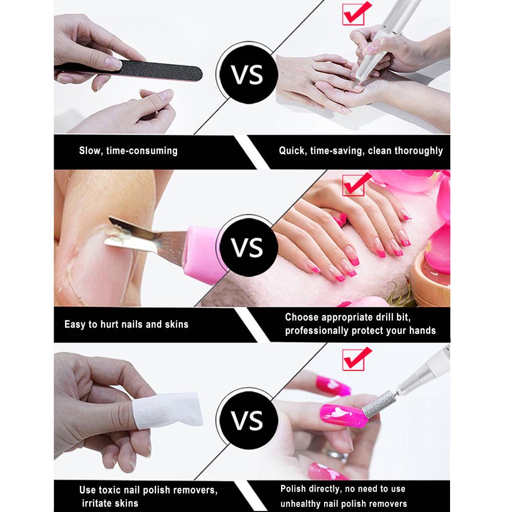 

Электрическая дрель для ногтей, полировщик для ногтей, маникюрный ЖК-дисплей об/мин белый