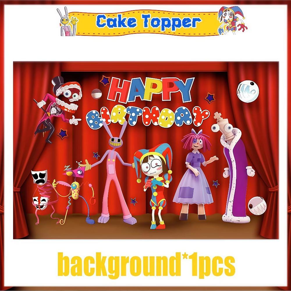 Amazing Birthday Decorations Digitaled Circus Tableware Plate Cup Napkin for Kids Party Photo Props Baby Shower Party Supplies F