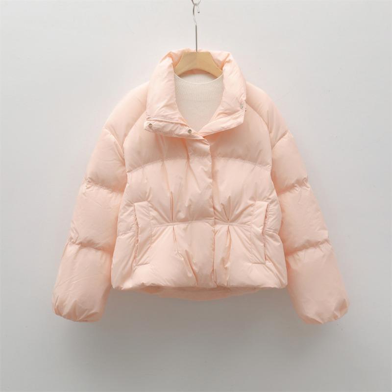 Feather 90 white duck down new national standard autumn and winter new small stand-up collar solid color simple down jacket women