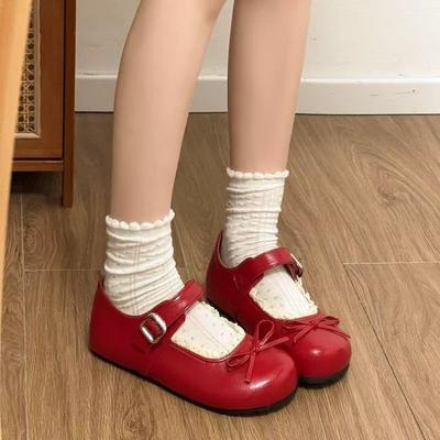 Chaussures Mary Jane à bout rond pour ballet, automne nouveau, boucle à nœud, petites chaussures en cuir, étudiante