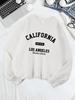 Kalifornien Los Angeles Gegr. 1776 Drucke Sweatshirts Damen Rundhals Basics Kapuzenpullover Locker Fleece Warme Oberteile Winter Damenbekleidung