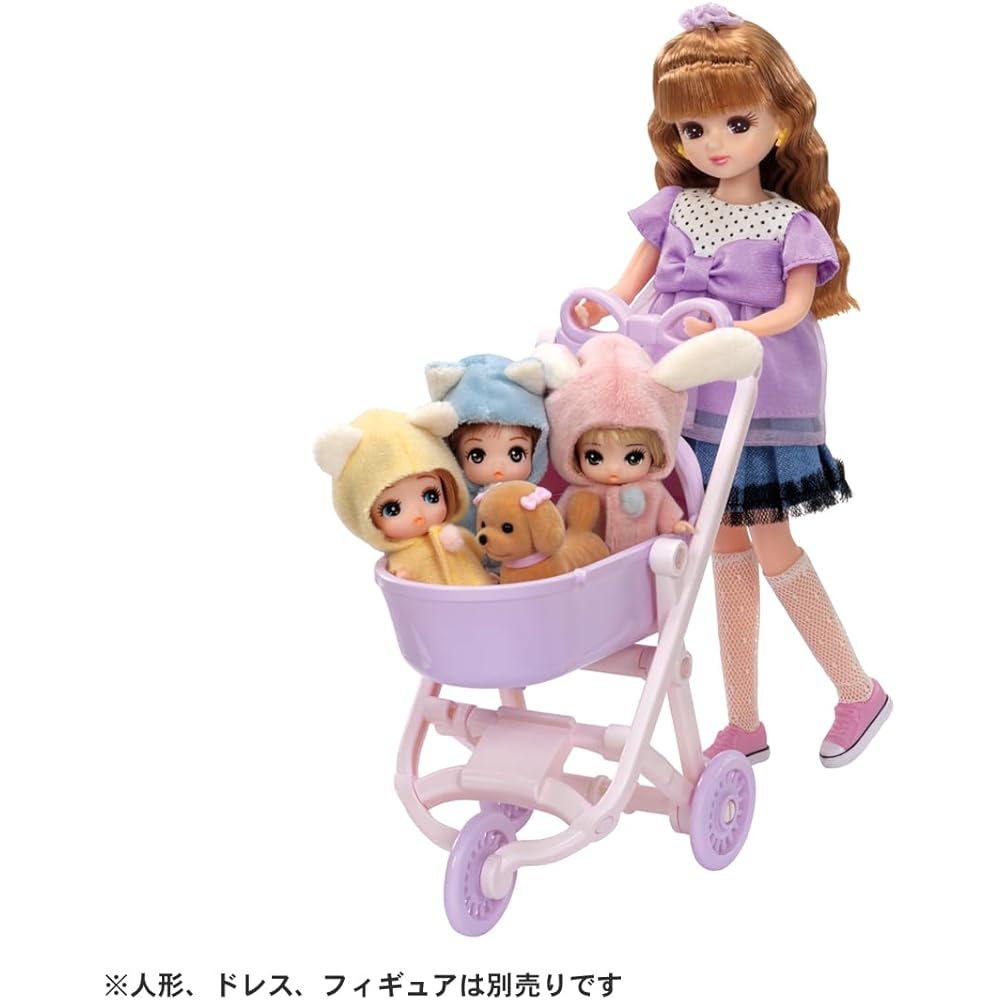 Takara Tomy Licca-chan LF-11 3-Way Baby Stroller Dress-Up Toy for Kids Ages 3 and Up