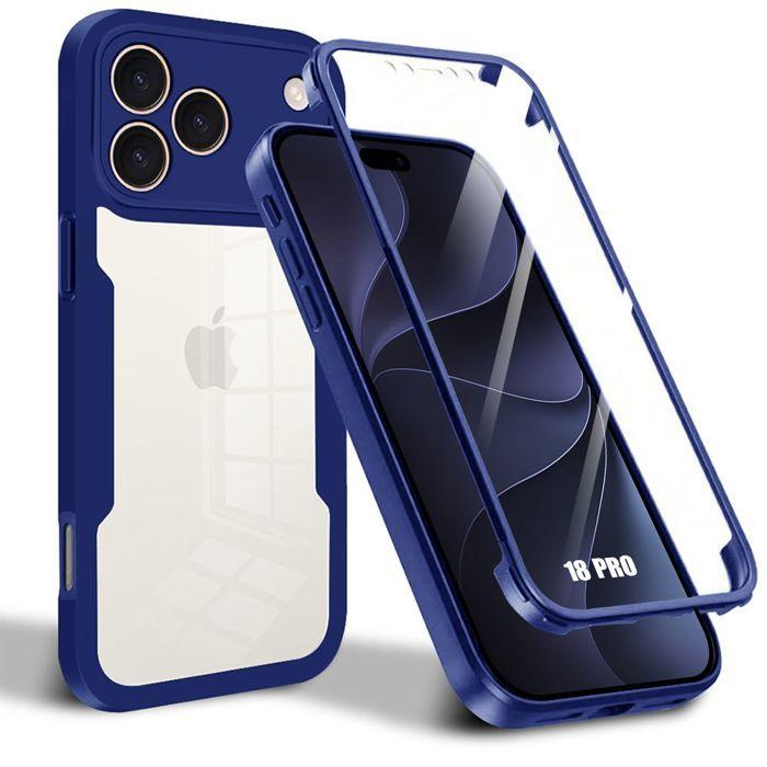 Coque pour iPhone 18 Pro, Protection 360 Bordure Renforcée Intégrale Solide - Bleu Marine
