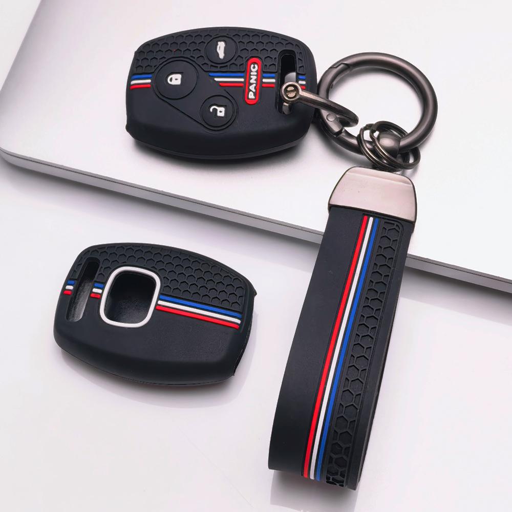 Key Fob Cover for Honda Accord Civic CRV with Keychain Anti-Scratch Surface Shockproof Structure Soft Grip Texture Easy Install Design