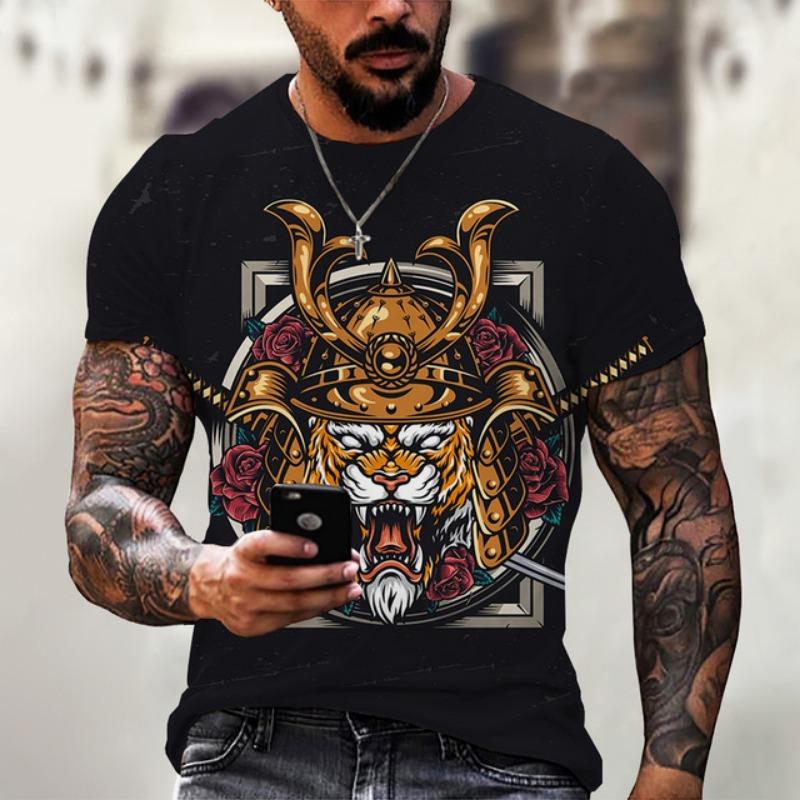Summer Fashion Cool Japanese Samurai Men T-shirts 3D Printed Casual Trend Personality O-Neck Tees Hip Hop Harajuku Streetwear