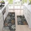 Dark Grey Kitchen Rug Sponge Floor Mat Non-slip Runner Rug Dirt-resistant Machine Washable