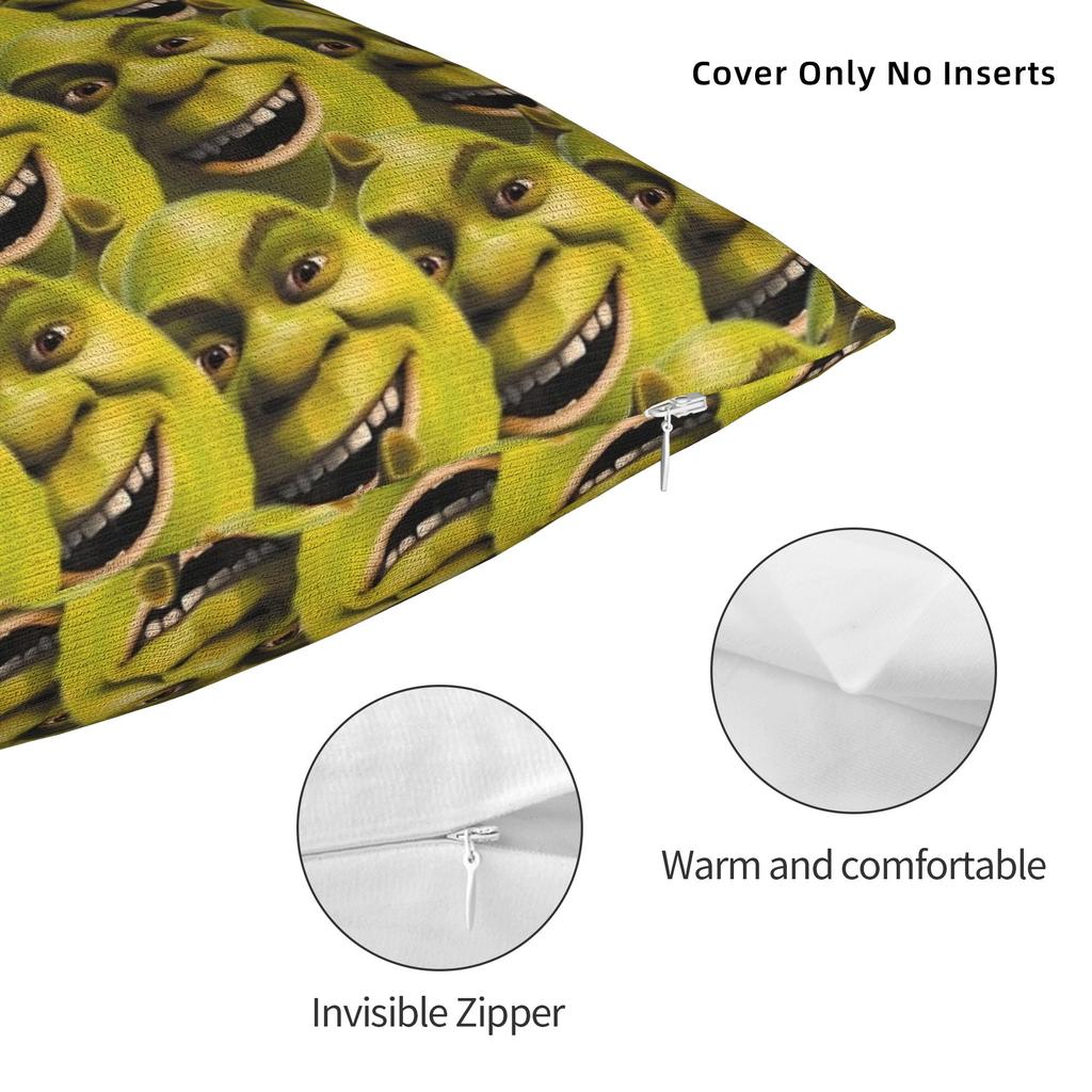 Funny Shreks Pattern Pillowcase Polyester Cushion Cover Decorations Throw Pillow Case Cover Home Wholesale 40X40cm