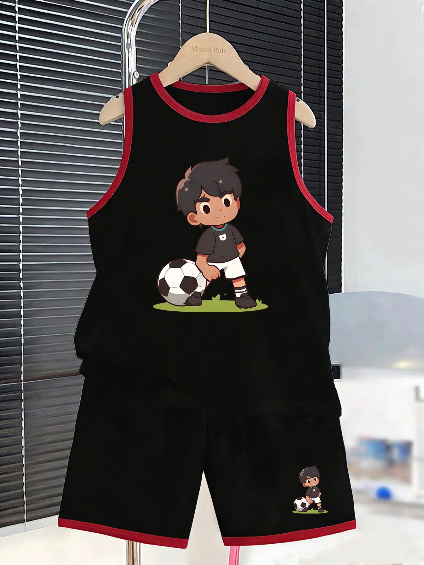 

Boys’ “America EST.1776” set. American retro breathable set, loose casual daily wear. 7Y чорний