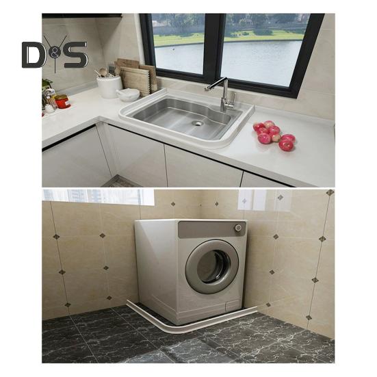 100/200CM Collapsible Shower Threshold Water Dam Self Adhesive Silicone Waterproof Barrier Strip Kitchen Bathroom Dry Wet Separation Bendable Water