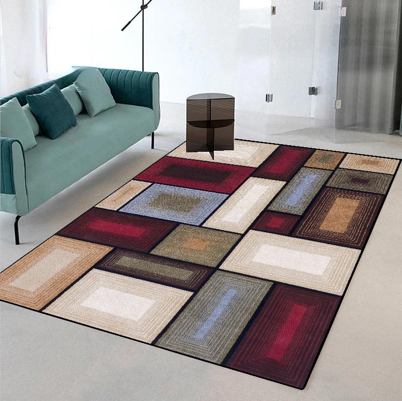 Nordische Geometrische Teppiche Große Fläche Rutschfeste Waschbare Teppiche für Wohnzimmer Schlafzimmer Weiche Lounge Heimdeko Matte