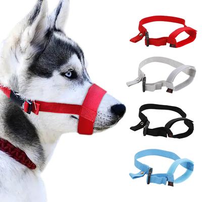 Cinghie di regolazione per cani di grossa taglia, museruola in nylon morbido per cani, regolabile, anti-morso, traspirante, anti-abbaio, copri bocca, accessori per cani
