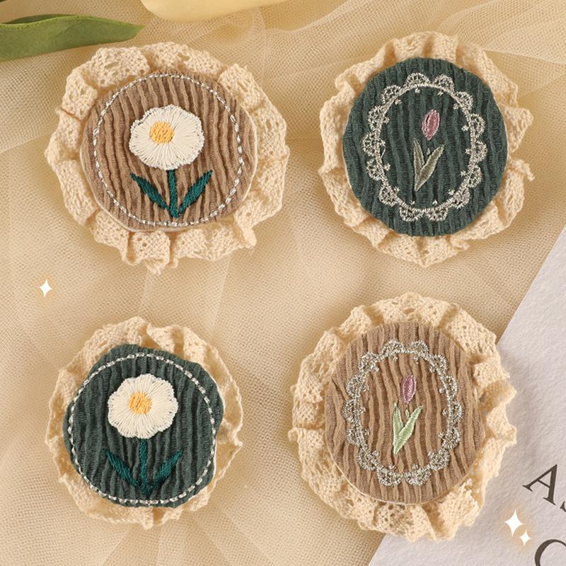 Computer Embroidery Label Clothing Accessories No Adhesive Accessories Patch Stickers Lace Flower Badge Label Embroidery Cloth Label Cloth Sticker