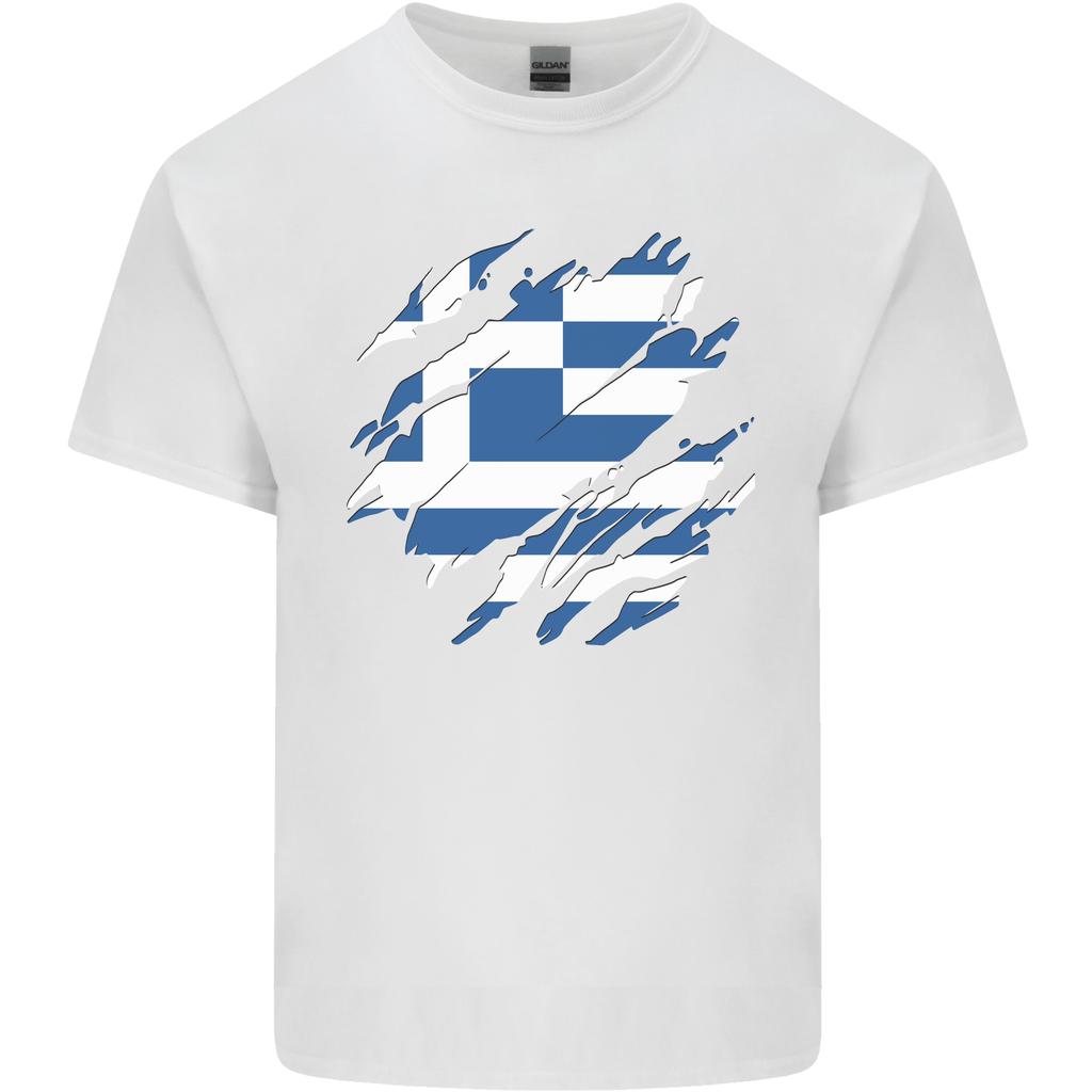 Torn Greece Flag Greek Day Football Unisexs Light Cotton Tshirt