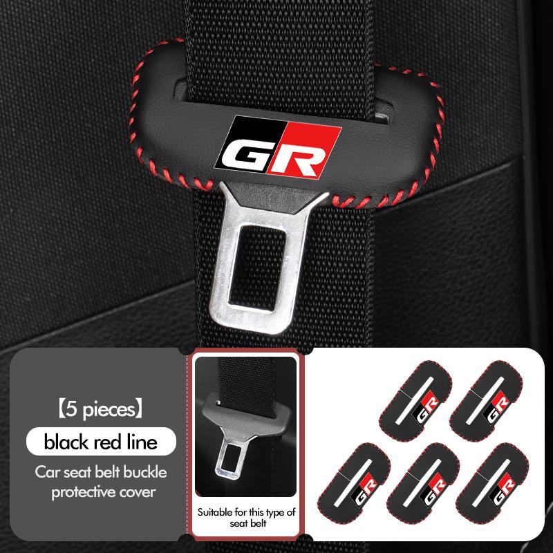 MZD1  For Toyota Car Seat Belt Buckle Plug Leather Car Seat Belt Clip Protective Covers Crown GR Corolla YARIS Auris C-HR Hilux Vios