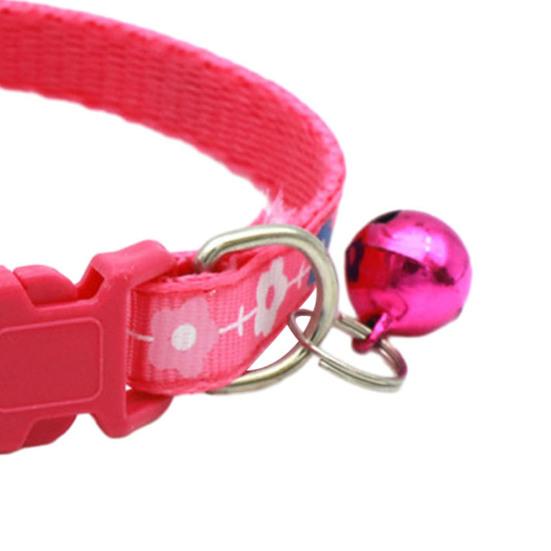 2 Pcs Pet Collar with Bell Floral Design Cat Collar with Buckle Adjustable Puppy Collar for Tiny Boys Girls Kitten Dogs Small Animals