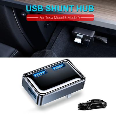 Stație de andocare torpedo pentru Tesla Model 3 Model Y Încărcător rapid Mini Cube 3 Adaptor Hub Shunt USB Extensie splitter alimentat