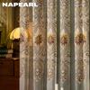 1 Stück NAPEARL Europäischer Stil High-End Tüll Bestickte Transparente Vorhänge für Wohnzimmer Schlafzimmer Balkonfenster Heimdeko