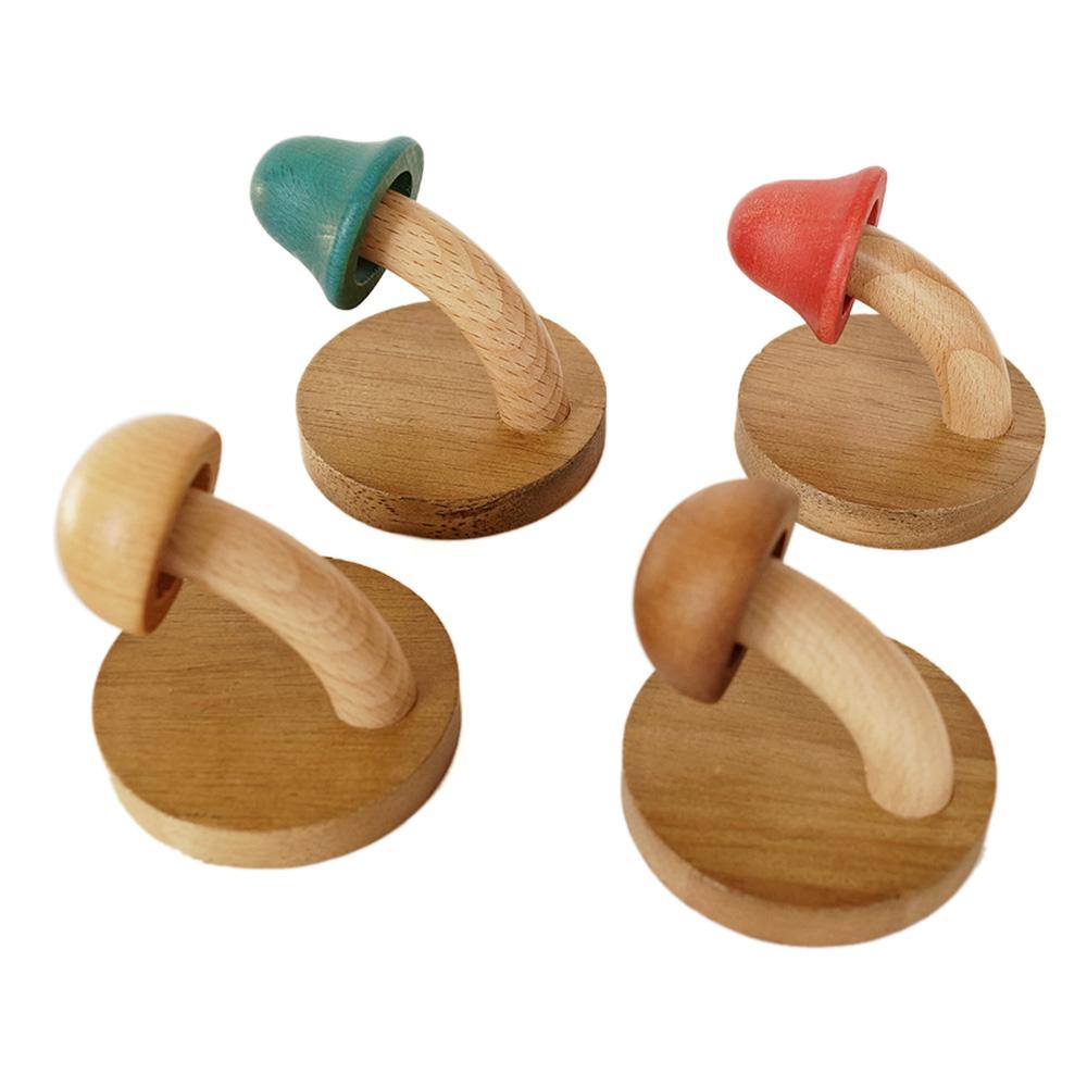 

4 шт. Креативні дерев яні гачки-гриби на стіну, клейке кріплення, гачок для зберігання на спинку дверей, вішалка для одягу A