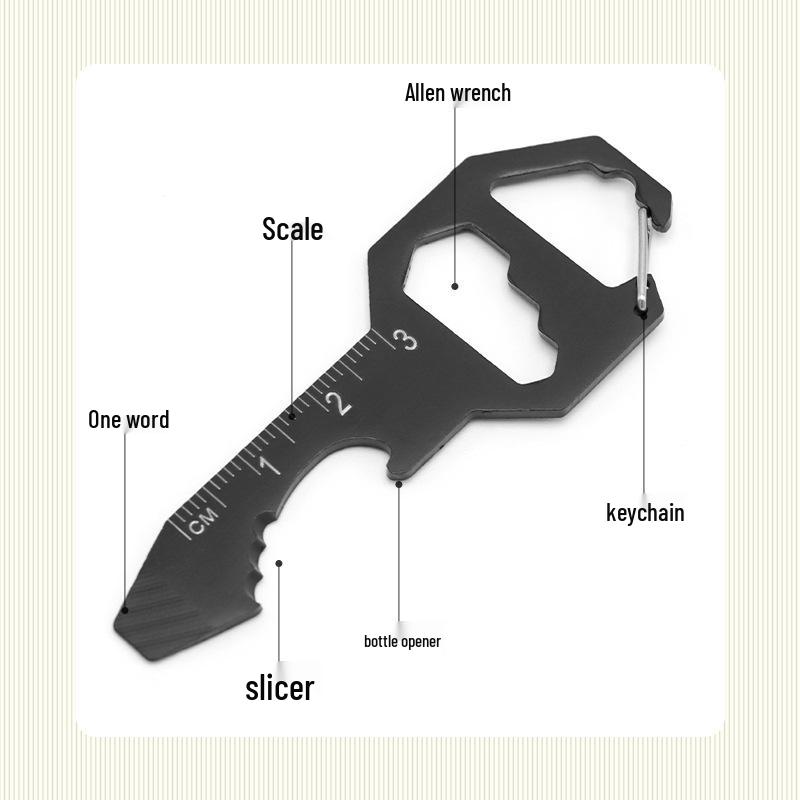 Multi-Functional Keychain Tool: EDC Card, Bottle Opener, Hex Key, Pendant, Portable Screwdriver
