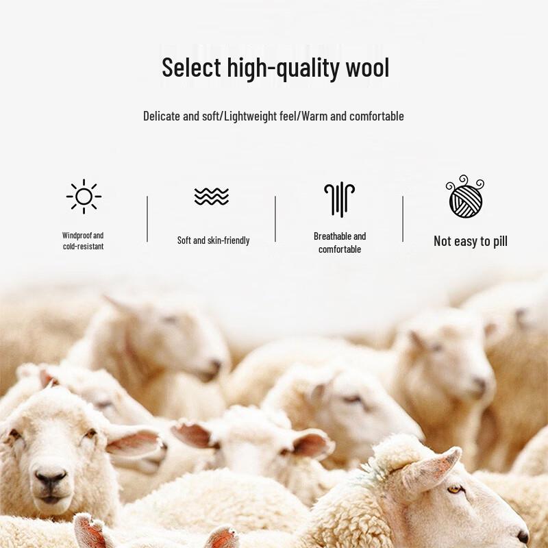 ROMON Men's Wool Blend Mid-Length Trench Coat