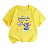 Kids Boys Girls 100% Cotton Crew Neck Short Sleeve T-Shirt Cute Cartoon Alien Print Casual Comfortable Summer Tee for Daily Wear Holiday Outdoor Activ