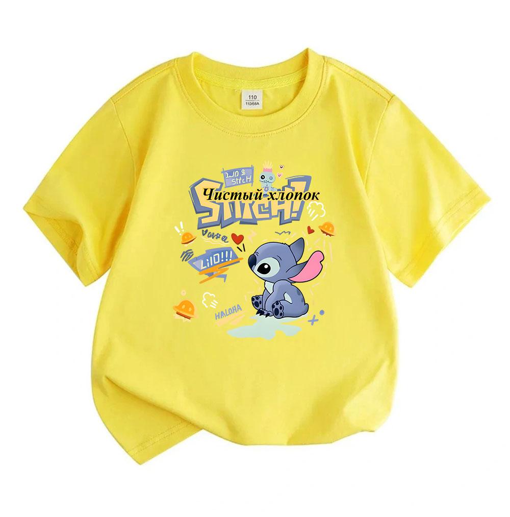 Kids Boys Girls 100% Cotton Crew Neck Short Sleeve T-Shirt Cute Cartoon Alien Print Casual Comfortable Summer Tee for Daily Wear Holiday Outdoor Activ
