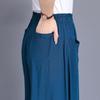 Women's Spring and Summer Thin Section Plus Size Loose Solid Colour Elastic Waist Leisure Trousers Skirt Trousers