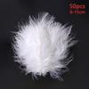 8-15Cm Feathers Long Decoration Bulk White Plume 50Pcs Chicken Goose For Massage Pictures Tree Dreamcatcher Crafts Plumas Small