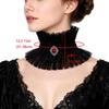 Victorian Style Ruffle Gothic Collar Neck Jewelry Black White Lace Jabot Choker for Formal Dress Party