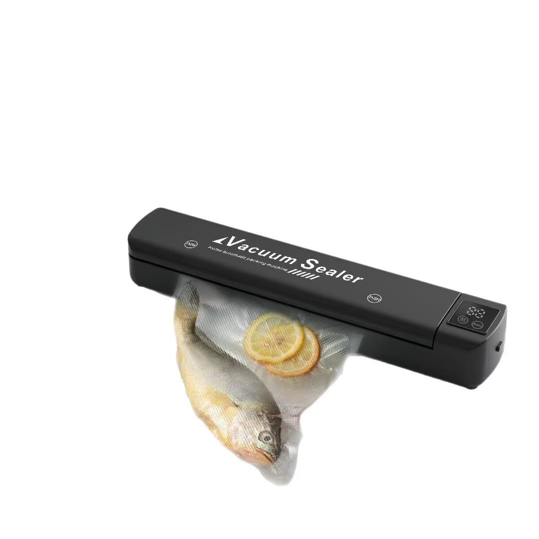 

Мини ручной вакуумный упаковщик с цифровым дисплеем - Сохранение продуктов и электрическая запайка чёрный