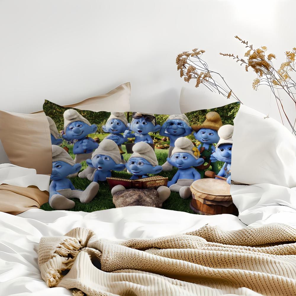 Hot Cartoon S-Smurfs Pillow Case Suitable For All Seasons Home Decoration Cushion Cover Suitable For Livingroom Bedroom Sofa